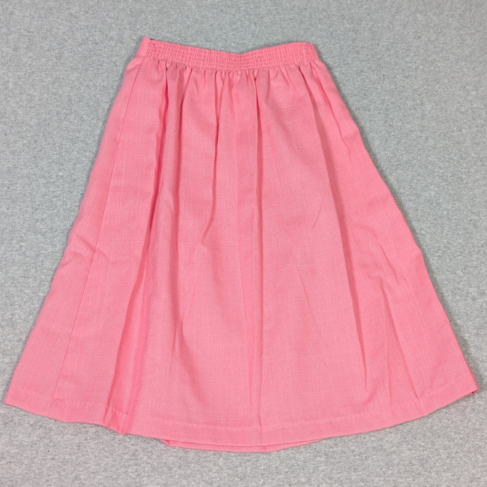 Vintage Girls Pleated Skirt Cardigan Jacket Set Size 10 Bright Pink New - Picture 10 of 13